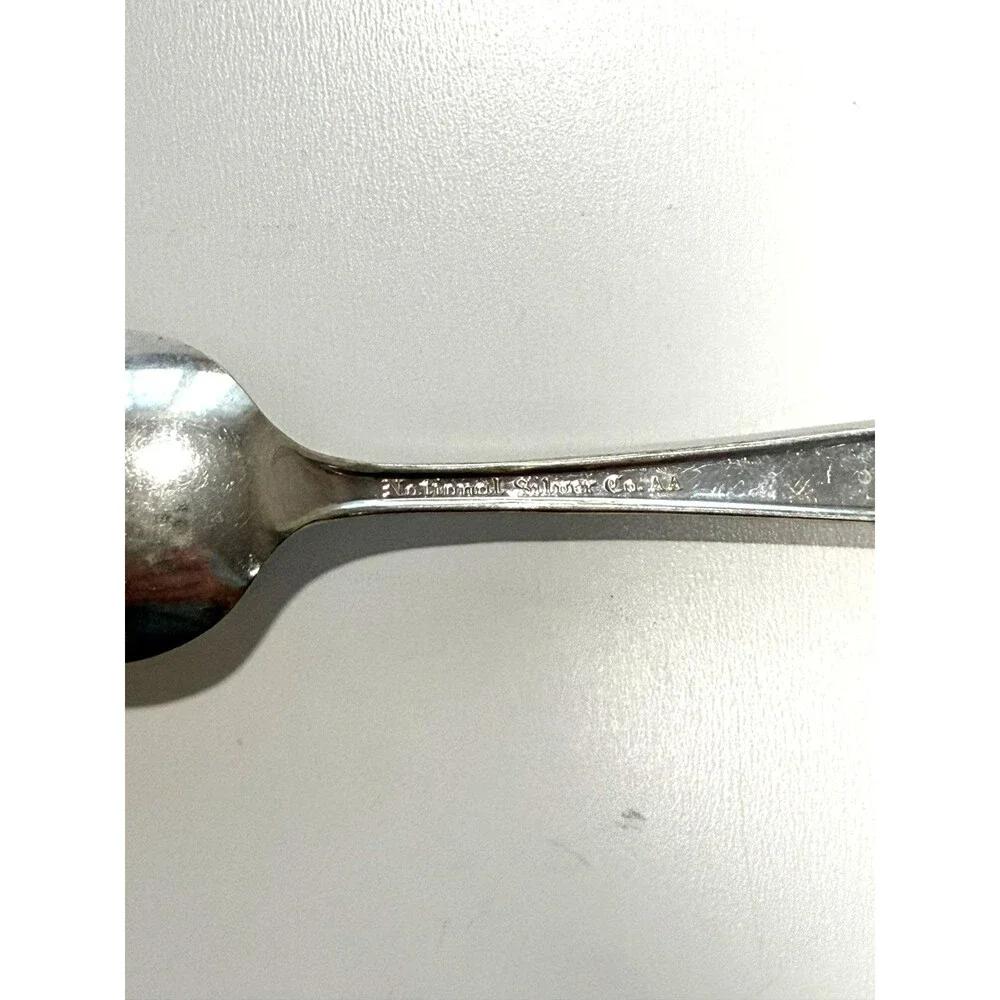 One Set of 5 National Silver Co AA Plus Silverplate Serving Spoons 